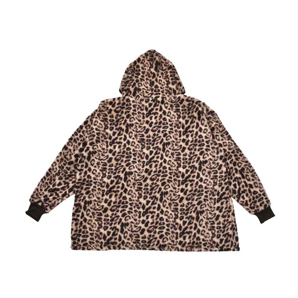 Hoodie mit Kapuze im Leopardenmuster, Braun image number 2