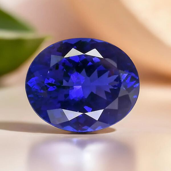 AAAA Tansanit ungefasster Edelstein, Oval- und Facettenschliff - 24,92 ct. image number 1