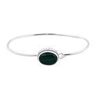 Malachit Armreif ca. 19 cm 925 Silber ca. 12,96 ct.