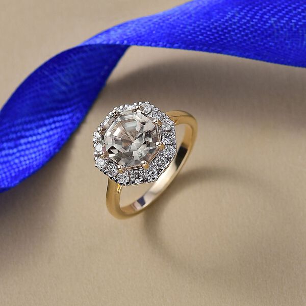 LUXURIANT DIAMOND - AAA Turkizit, Lab Grown Diamant Ring 417 Gold (Gr&ouml;&szlig;e 20.00) ca. 4,51 ct image number 1