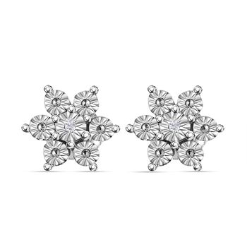 Wei&szlig;er Diamant Ohrringe, 925 Silber platiniert ca.