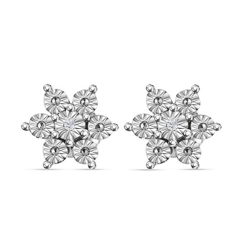 Weißer Diamant Ohrringe, 925 Silber platiniert ca. image number 0