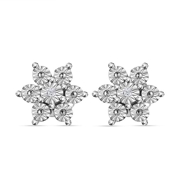 Wei&szlig;er Diamant Ohrringe, 925 Silber platiniert ca.