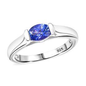 AA Tansanit Ring 925 Silber rhodiniert (Größe 17.00) ca. 0,65 ct