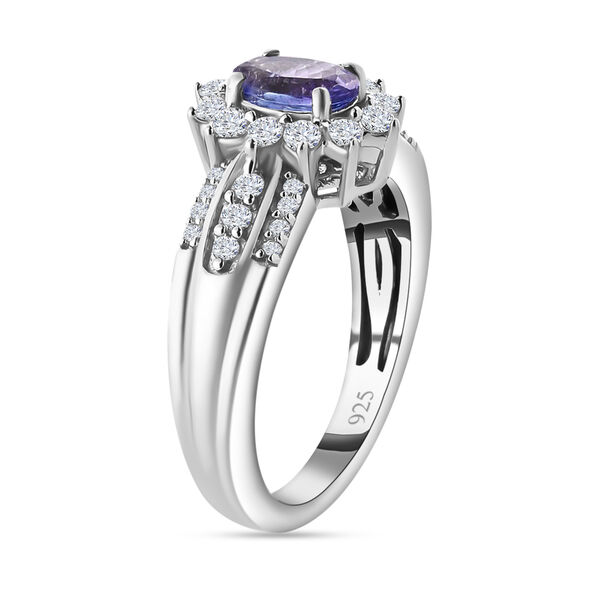 AAA Tansanit und Zirkon Ring - 1,18 ct. image number 6