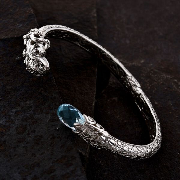 Royal Bali Kollektion- Blauer Topas-Armreif, 19cm- 7 ct. image number 2