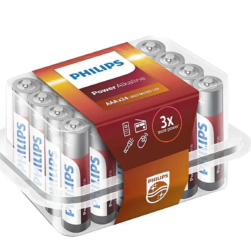 24er-Set Philips 3 X Extra Power Alkaline-Batterien - AAA image number 0