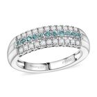 AAAA Paraiba Turmalin, Weißer Diamant Ring 950 Platin (Größe 17.00) ca. 0,66 ct