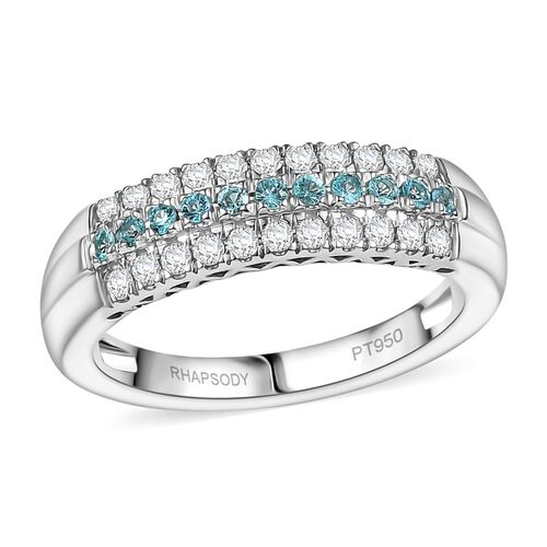 RHAPSODY zertifiziert und geprüft AAAA Paraiba Turmalin und VS-EF Diamant Ring in 950 Platin - 0,66 ct. image number 0