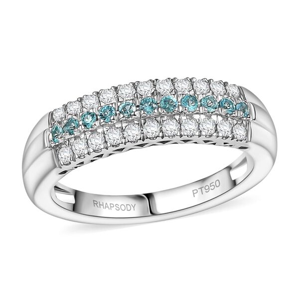 RHAPSODY zertifiziert und geprüft AAAA Paraiba Turmalin und VS-EF Diamant Ring in 950 Platin - 0,66 ct. image number 0