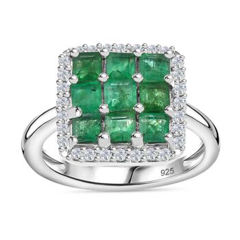 AAA Smaragd und Zirkon Ring - 1,70 ct.