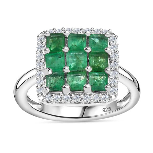 AAA Smaragd und Zirkon Ring - 1,70 ct. image number 4