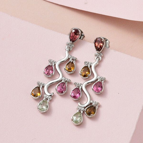 Mehrfach-Turmalin Ohrringe - 1,92 ct. image number 2