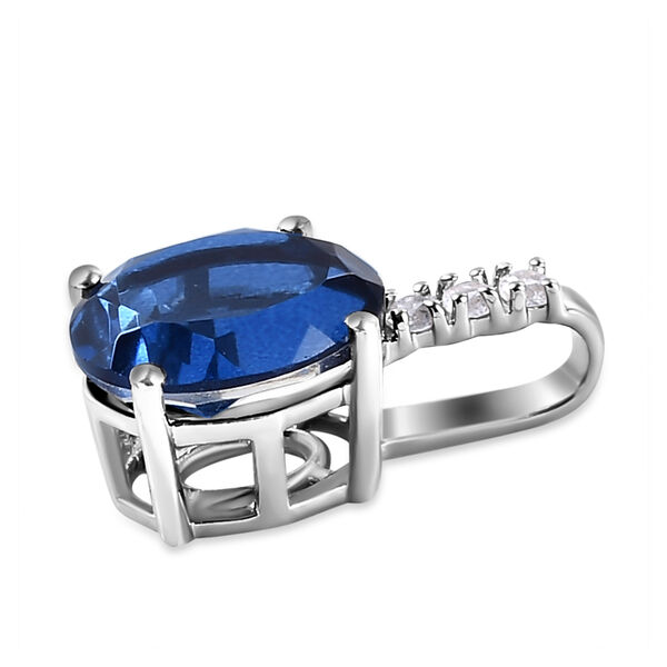 3er-Set Ceylonfarbener Quarz und Zirkon-Ring, Creolen und Anh&auml;nger, 925 Silber platiniert - 9,06 ct.&nbsp; image number 7