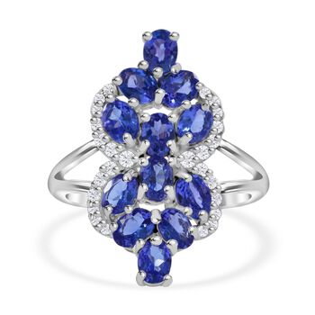 Tansanit und Zirkon Ring - 2,41 ct.