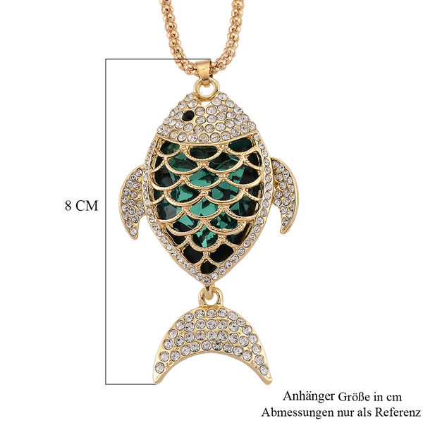 Mehrfarbiger Kristall Anh&auml;nger mit Kette ca. 63.5 cm + 5 cm Extender, Legierung Gelb image number 6