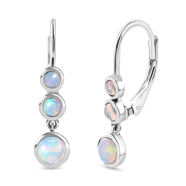 Nat&uuml;rliche, &auml;thiopische Welo Opal Ohrringe, 925 Silber platiniert ca. 1,00 ct image number 4