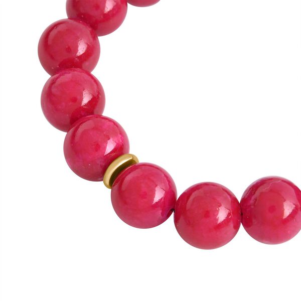 Viva Magenta-Quarzit Armband ca. 19 cm Reiner Edelstahl IP Rosa Plattierung ca. 200.00 ct image number 3