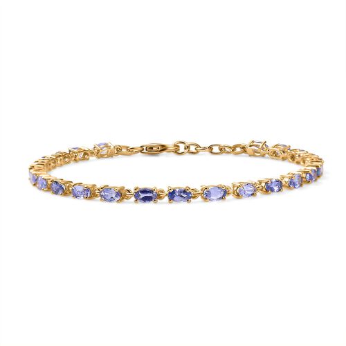 Tansanit 19cm Armband, 925 Silber 750 Gelbgold Vermeil - 5,36 ct. image number 0