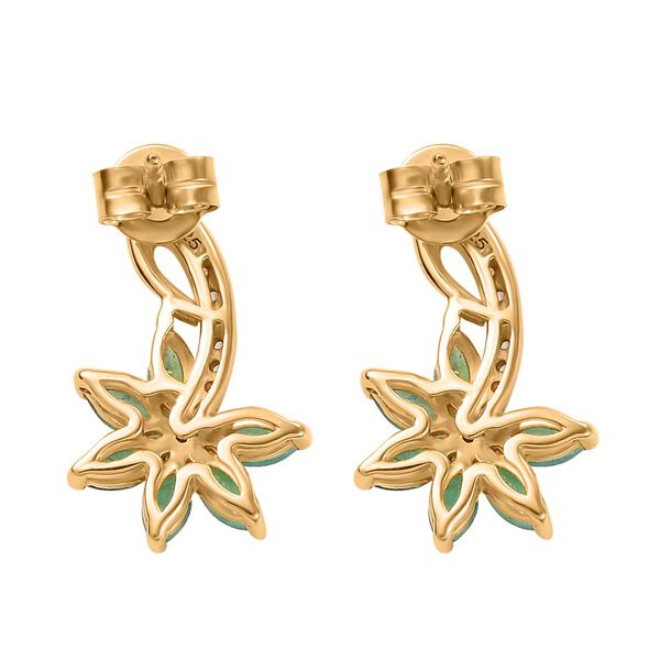 1,82 ct. Kagem sambische Smaragd und Zirkon Ohrringe image number 5