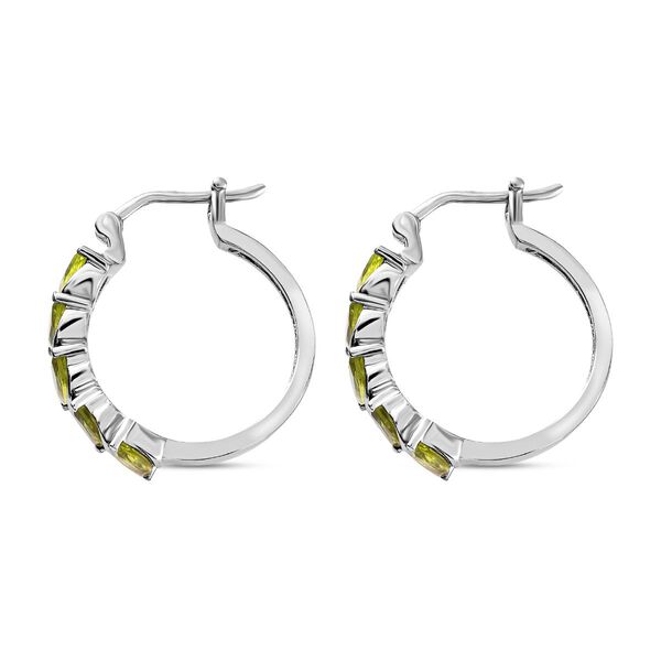 Natürliche Peridot Creolen, Edelstahl ca. 2.58 ct image number 4