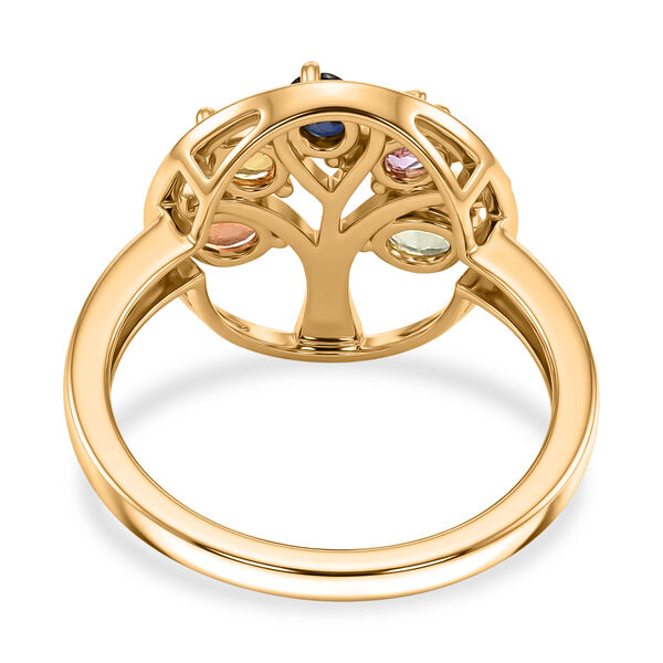 D'Joy Rosa Saphir, Blauer Saphir Ring 925 Silber 750 Gelbgold vermeil (Gr&ouml;&szlig;e 19.00) ca. 1,24 ct image number 5