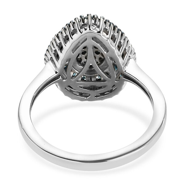 Blauer Diamant Ring 925 Silber platiniert  ca. 0,50 ct image number 6