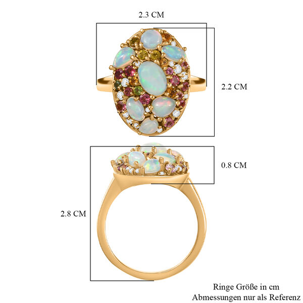 Pebble Bloom - D joy Nat&uuml;rlicher, &auml;thiopischer Welo Opal Ring 925 Silber 750 Gelbgold Vermeil (Gr&ouml;&szlig;e 21.00) ca. 2.43 ct image number 7