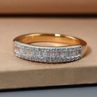 Diamant-Ring, 925 Silber Gelbgold Vermeil (Größe 19.00) ca. 0,25 ct image number 1