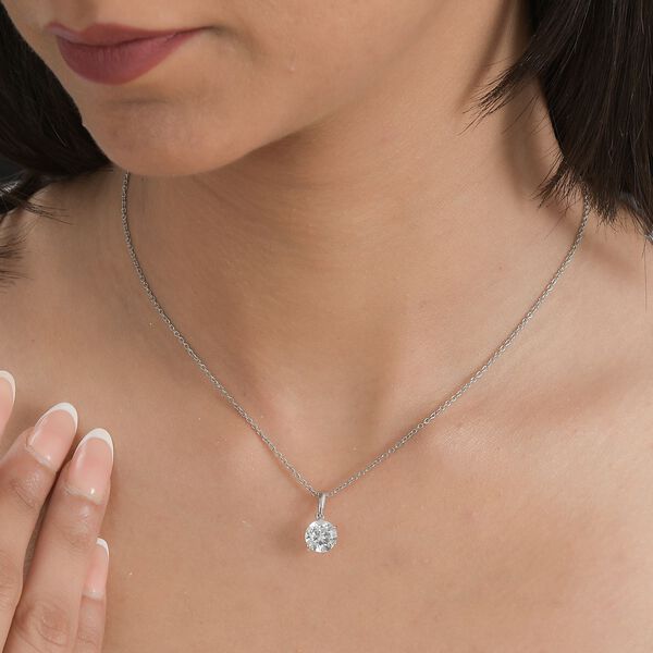 Zirkonia Anhänger mit 50cm Kette - 1,50 ct. image number 4