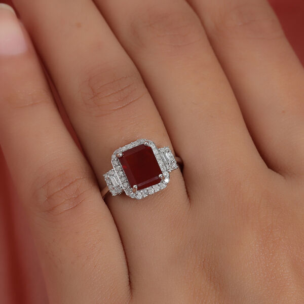 Mexikanischer Kirschfeuer-Opal und Diamant-Ring - 1,89 ct. image number 3