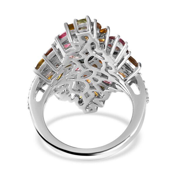Mehrfarbiger Turmalin Ring, 925 Silber platiniert, ca. 6.11 ct image number 6