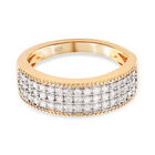 Diamant Cluster Ring 925 Silber Gelbgold Vermeil (Größe 16.00) ca. 0,33 ct