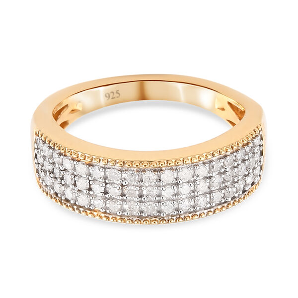 Diamant Cluster Ring 925 Silber Gelbgold Vermeil