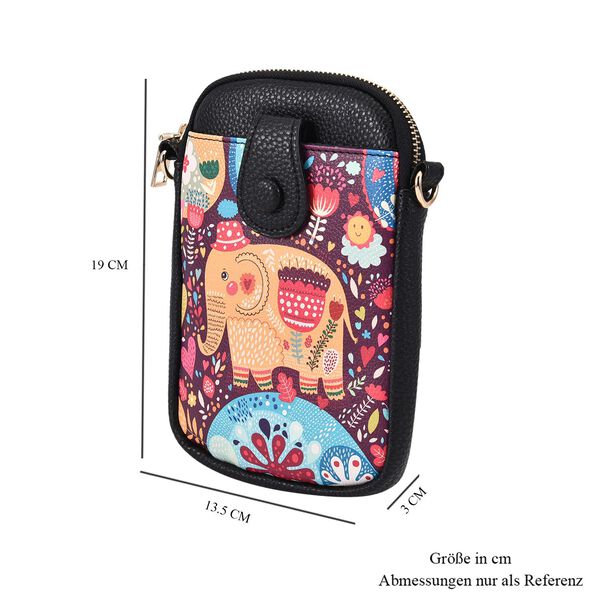 Crossbody Tasche aus Kunstleder, Elefant mit Hut image number 7
