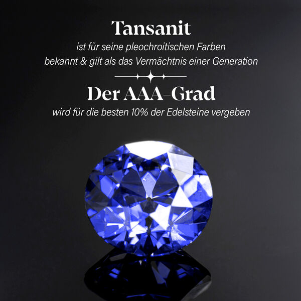 AAA Tansanit und Diamant Ring in 585 Gold - 1,22 ct. image number 4