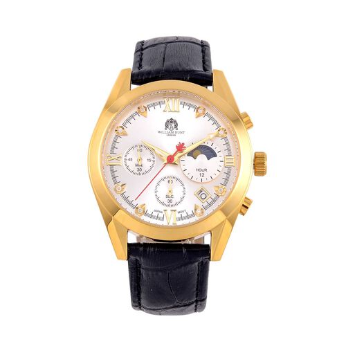 WILLIAM HUNT - 40mm Moissanit Uhr mit japanischem Uhrwerk image number 0