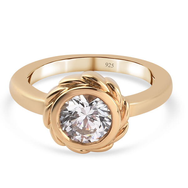 LUSTRO STELLA Hergestellt mit ZIRKONIA Ring 925 Silber 585 Vergoldet (Gr&ouml;&szlig;e 16.00) ca. 2,25 ct