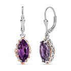 AA Rose De France Amethyst Ohrringe, 925 Silber rhodiniert, ca. 3.28 ct