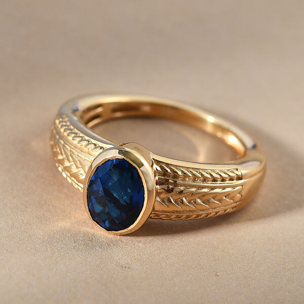 Ceylonfarbener Quarz-Ring, 925 Silber vergoldet - 1,41 ct. image number 2