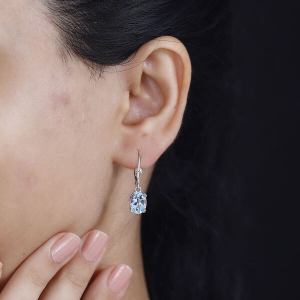 Himmelblaue Topas Ohrringe - 4,27 ct. image number 3