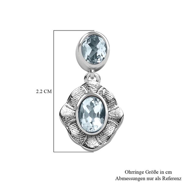 Himmelblauer Topas Ohrringe  Edelstahl ca. 2.19 ct image number 6