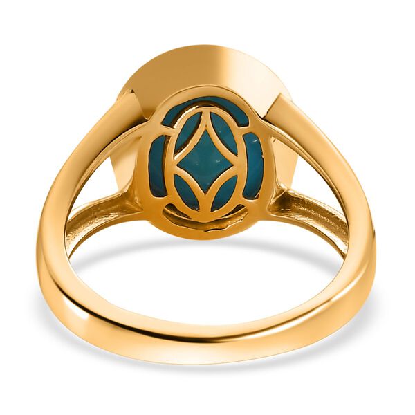 Amerikanischer, natürlicher Sleeping Beauty Türkis Ring, 925 Silber Gelbgold Vermeil, (Größe 20.00) ca. 4.28 ct image number 6