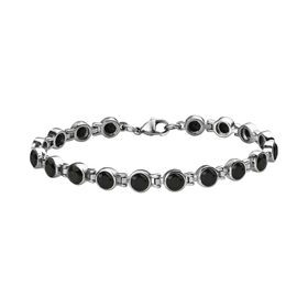 Schwarzer Spinell Armband ca. 19 cm Edelstahl ca. 7,24 ct.