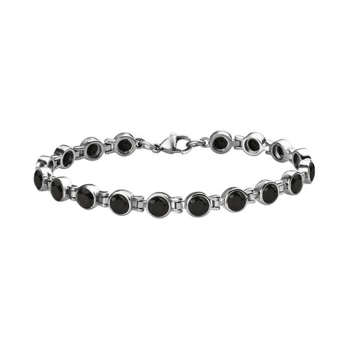 Schwarzer Spinell Armband ca. 19 cm Edelstahl ca. 7,24 ct. image number 0