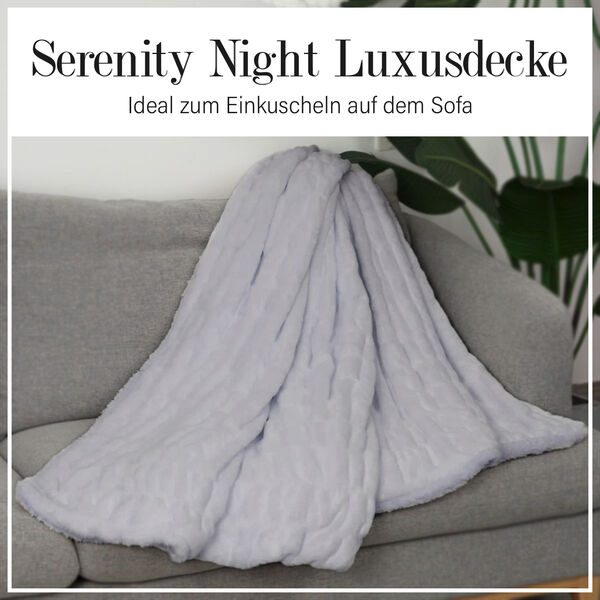 Serenity Night: Luxusdecke aus Kunstfell, Gr&ouml;&szlig;e 150x200 cm, Wei&szlig; image number 2