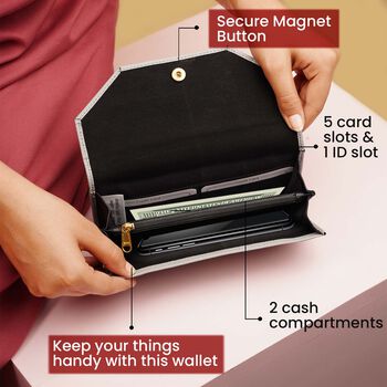 Echtleder Geldb&ouml;rse, RFID gesch&uuml;tzt, Grau