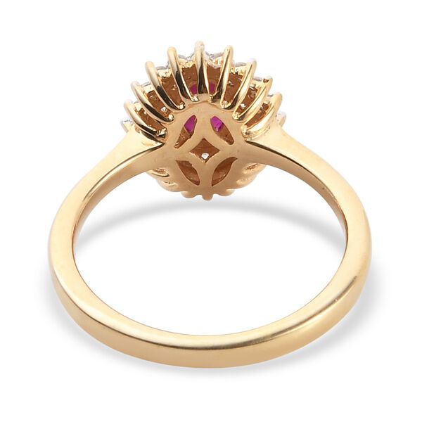 Burmesischer Rubin und Zirkon Ring 925 Silber 585 vergoldet image number 5