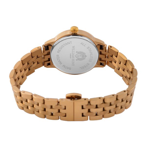 William Hunt – Schweizer Uhrwerk, Saphirglas, Weißer Zirkonia, Edelstahlarmband 19 cm, Rosé-Bicolor image number 6