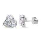 Weißer Zirkonia Ohrringe 925 Silber rhodiniert